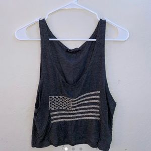 Gray Tank Top with Flag Designs